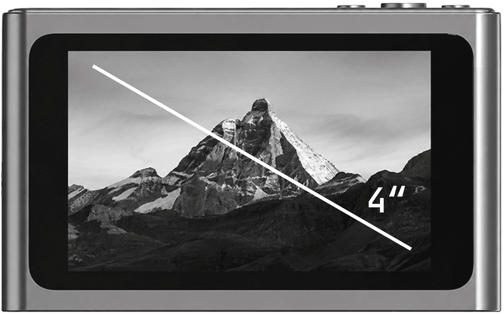 whyraw 4inch von hinten mit Vier-Zoll-Display